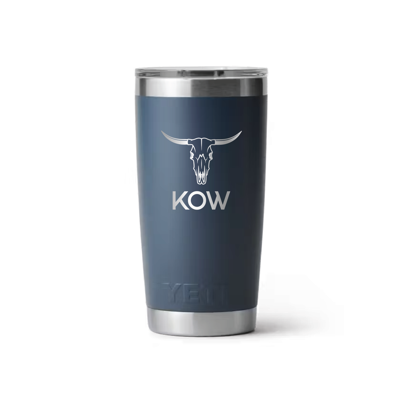KOW Steaks Official YETI 20 Oz. Navy Blue Tumbler
