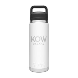 KOW Steaks Official YETI 26 Oz. White Tumbler Bottle
