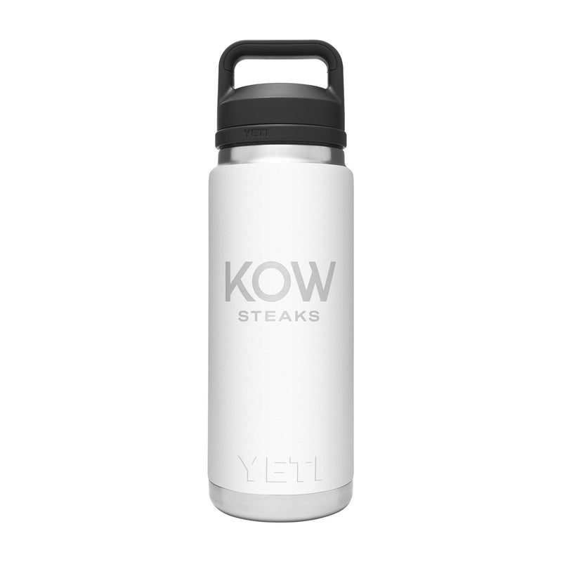 KOW Steaks Official YETI 26 Oz. White Tumbler Bottle